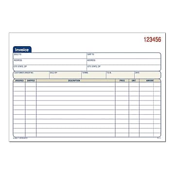 Adams 3-Part Carbonless Invoices, 8.44"W x 5.56"L, 50 Sets/Book (TC5840)