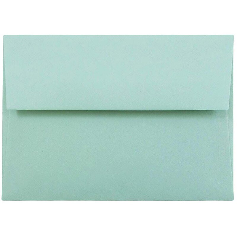 JAM Paper 4Bar A1 Invitation Envelopes, 3.625 x 5.125, Aqua Blue, 50/Pack (5157439i) image 1