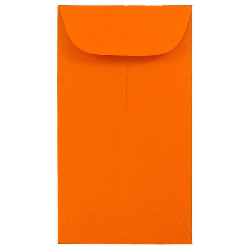 JAM Paper #6 Coin Business Colored Envelopes, 3.375 x 6, Orange Recycled, 50/Pack (356730558i) image 1