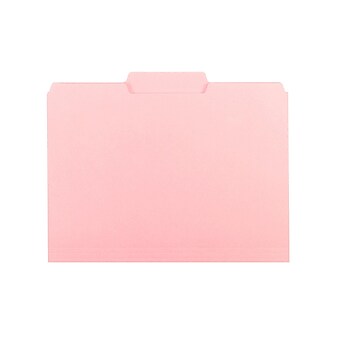 Smead Interior File Folders, 1/3- Cut Tab, Letter Size, Pink, 100/Box (10263)