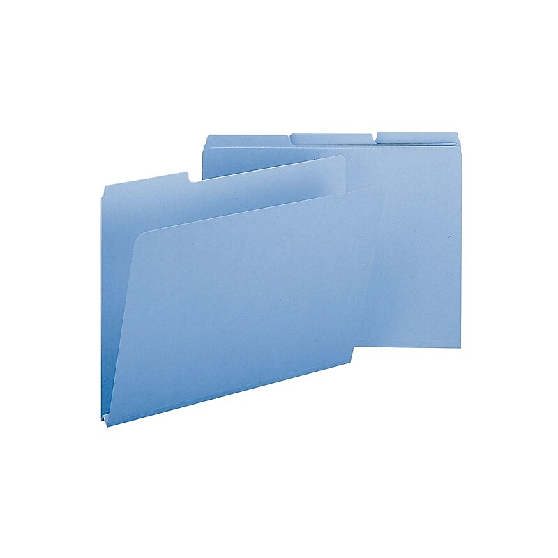 Smead Pressboard File Folders, 1/3-Cut Tab, 1" Expansion, Letter-Size, Blue, 25/Box (21530) image 1