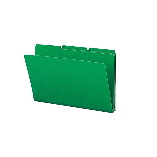 Smead Pressboard File Folders, 1/3Cut Tab, 1" Expansion, Legal Size