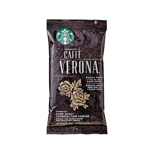 Starbucks® Caffe Verona® Ground Coffee, Regular, 2.5 oz., 18 Packets at