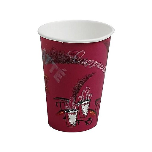 Solo Paper Hot Cups 12 Oz Maroon Carton Of 300 Cups - Office Depot