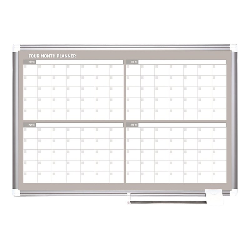 MasterVision Gold Ultra Magnetic Lacquered Steel Planning Board, Aluminum Frame, 3' x 2' (GA03105830) image 1