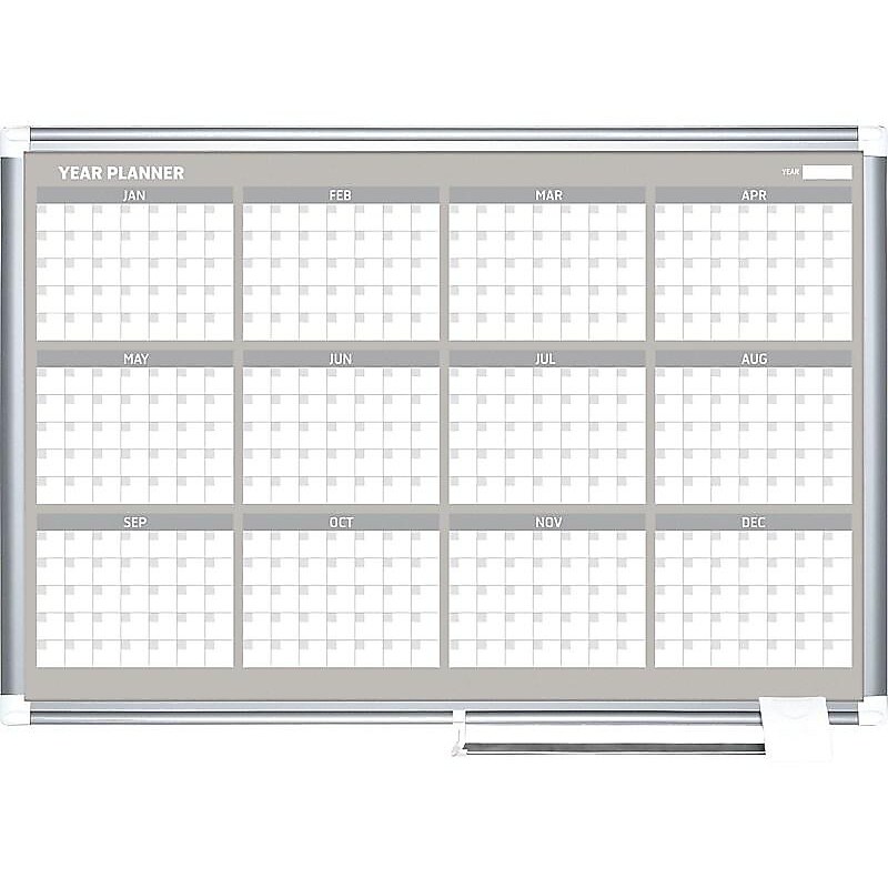 MasterVision Gold Ultra Magnetic Lacquered Steel Planning Board, Aluminum Frame, 3' x 2', Each (GA03106830) image 1
