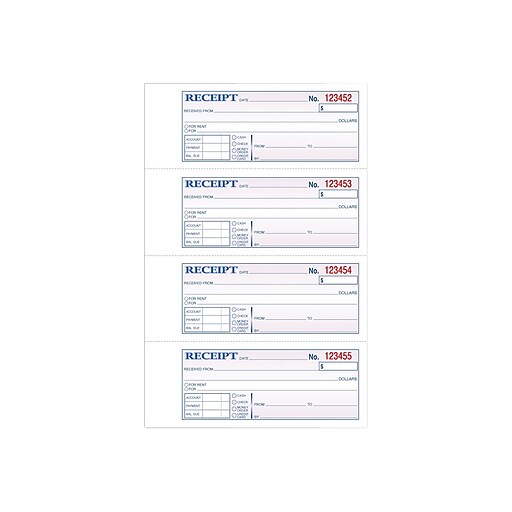 Shop Staples for TOPS 2Part Carbonless Receipts Book, 2.75"L x 7.13"W