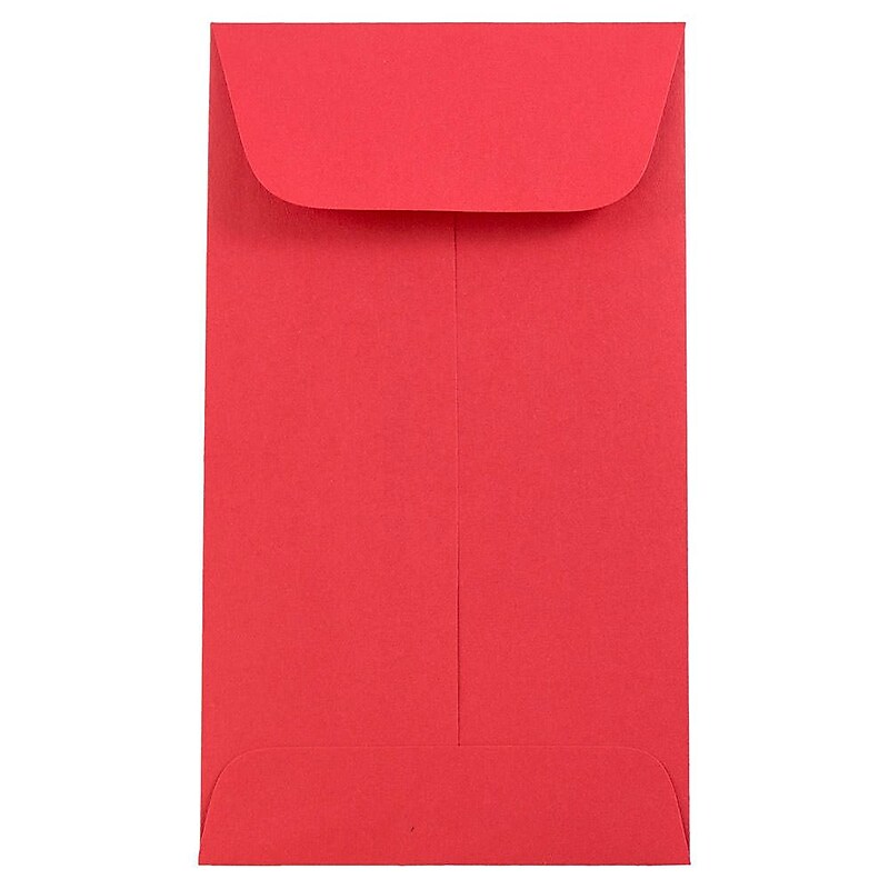 JAM Paper #6 Coin Business Colored Envelopes, 3.375 x 6, Red Recycled, 50/Pack (356730561i) image 1