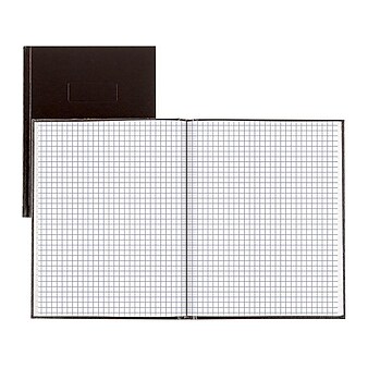 Rediform Executive and Journals 1-Subject Professional Notebooks, 7.25" x 9.25", Quad, 96 Sheets, Black (A9Q)
