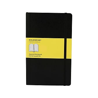 Moleskine Classic Notebook, Large, 5" x 8.25", Quad Ruled, 120 Sheets, Black (701139)