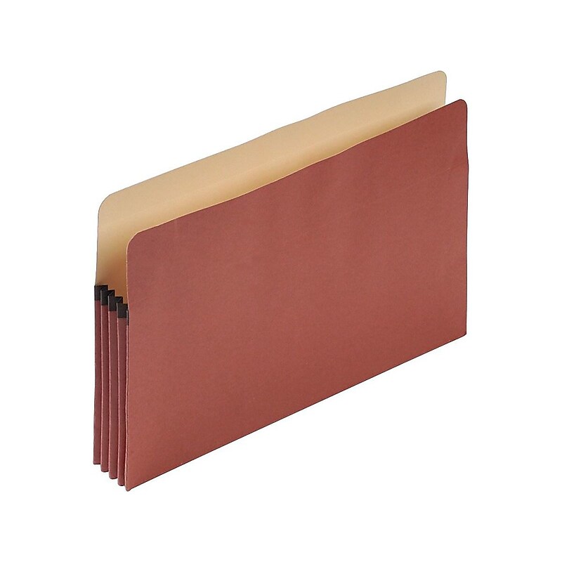 Pendaflex 100% Recycled Heavy Duty Reinforced File Pocket, 3 1/2" Expansion, Legal Size, Red (E1526E) image 1