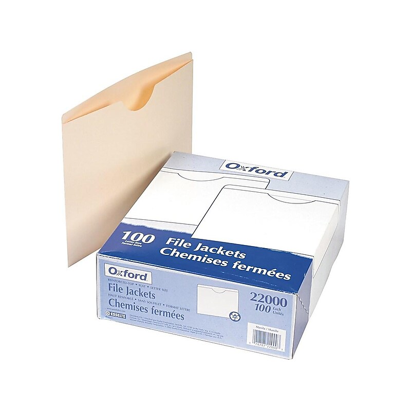 Pendaflex Heavy Duty 10% Recycled Reinforced File Jacket, Letter Size, Manila, 100/Box (22000) image 1