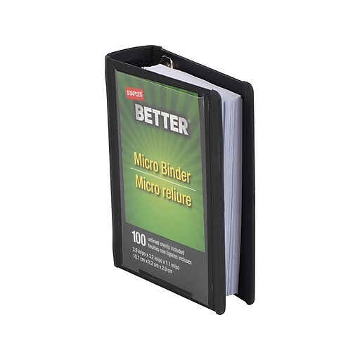 Staples Better 1Inch Round 3Ring Micro View Binder, Black (26229) Staples