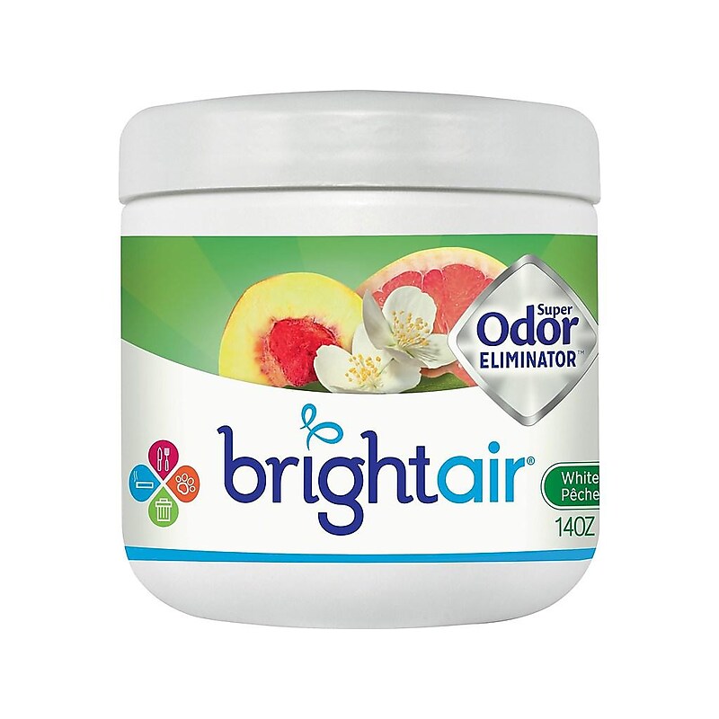 Bright Air Super Odor Eliminator Solid Air Freshener, White Peach & Citrus (900133) image 1