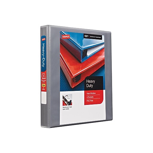 Shop Staples for 1" Staples® HeavyDuty View Binder with DRings, Gray