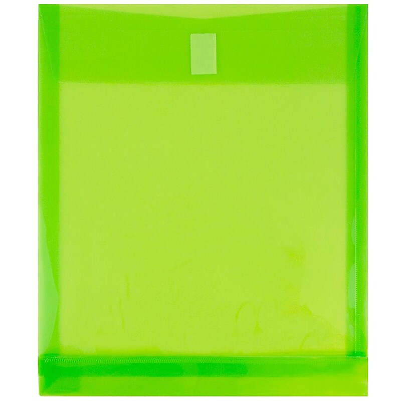 JAM Paper Standard Plastic Document File, 1 Pocket, Letter, Lime Green, 12/Pack (118V1LI) image 1