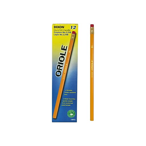 Dixon Oriole Wooden Pencil, 2mm, 2 Soft Lead, Dozen (12872) Staples