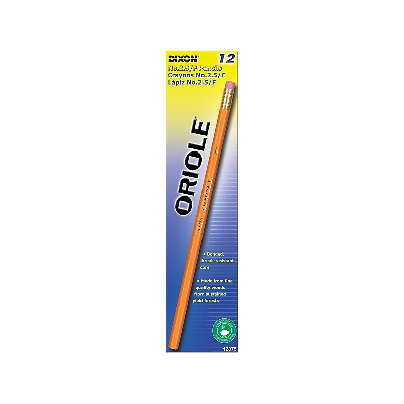 Dixon Oriole Wooden Pencil, 2.2mm, #2.5 Medium Lead, Dozen (12875) image 1