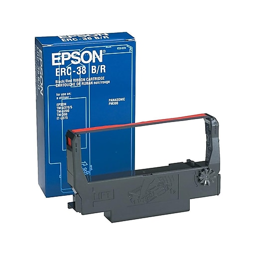 SMCO Printer ribbon for Epson ERC38BR C43S015376 C43S015376 BLACK/RED 