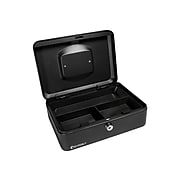 Barska Small Key Lock Cash Box, 3 Compartments, Black (CB11830)