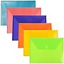 Jam Paper Plastic File Pocket, Letter Size, Assorted, 6/Pack (218V0ASSRT)~#|#~sp4211584_sc7