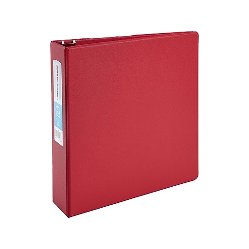 2" Staples® Standard Binder with DRings, Red at Staples