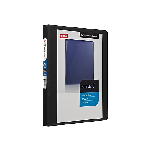 Staples Standard 1/2" 3Ring View Binder, Black (26336CC) at Staples