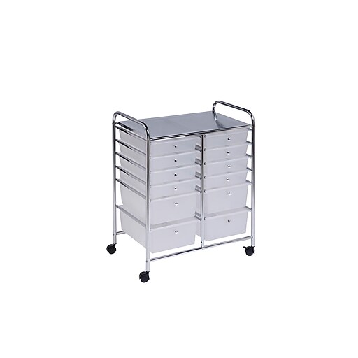 HoneyCanDo Rolling Storage Cart, Multicolor (CRT01683) Staples
