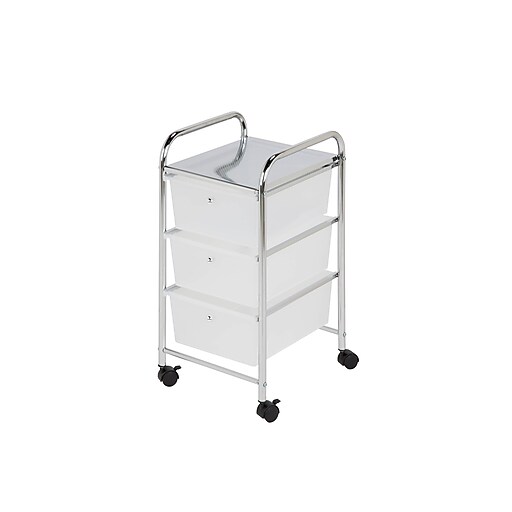 HoneyCanDo Storage Mixed Materials Mobile Utility Cart with Lockable
