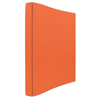 JAM Paper Italian Leather 3/4" 3-Ring Binder, Orange (369231771)