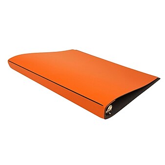 JAM Paper Italian Leather 3/4" 3-Ring Binder, Orange (369231771)