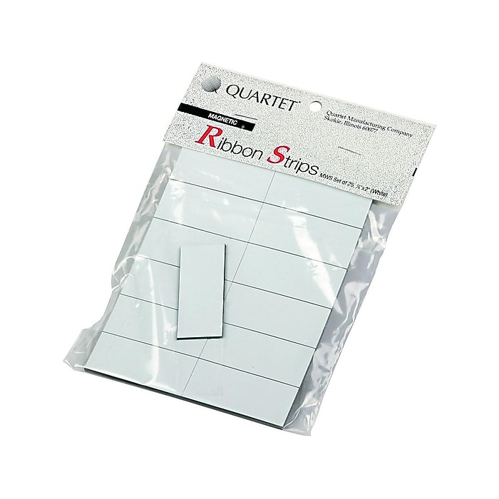 Quartet Magnetic Strips, White, 25/Pack (MWS) | Staples