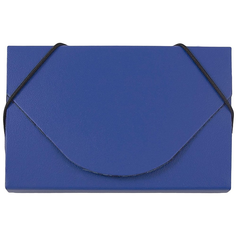 JAM Paper® Colorful Business Card Holder Case with Round Flap, Matte Blue Chipboard, Sold Individually (369031715) image 1