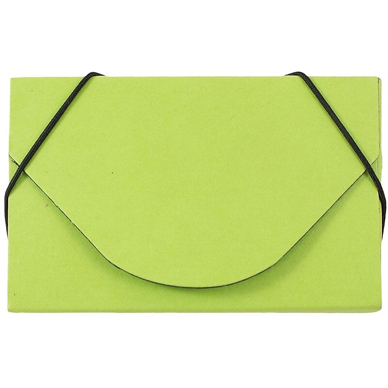 JAM Paper® Colorful Business Card Holder Case with Round Flap, Matte Lime Green Chipboard, Sold Individually (369031719) image 1