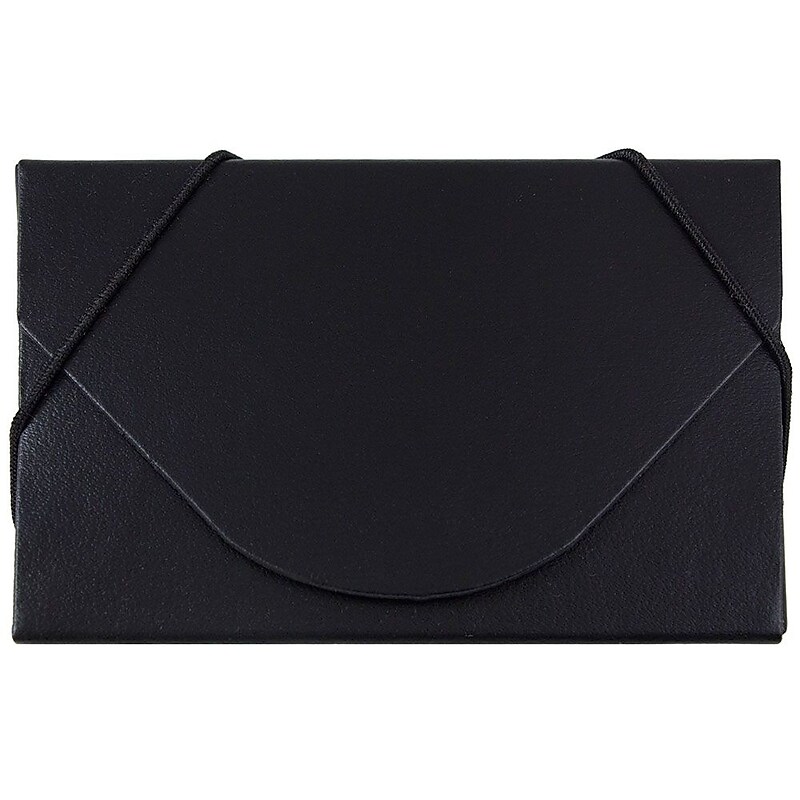 JAM Paper® Colorful Business Card Holder Case with Round Flap, Matte Black Chipboard, Sold Individually (369031714) image 1