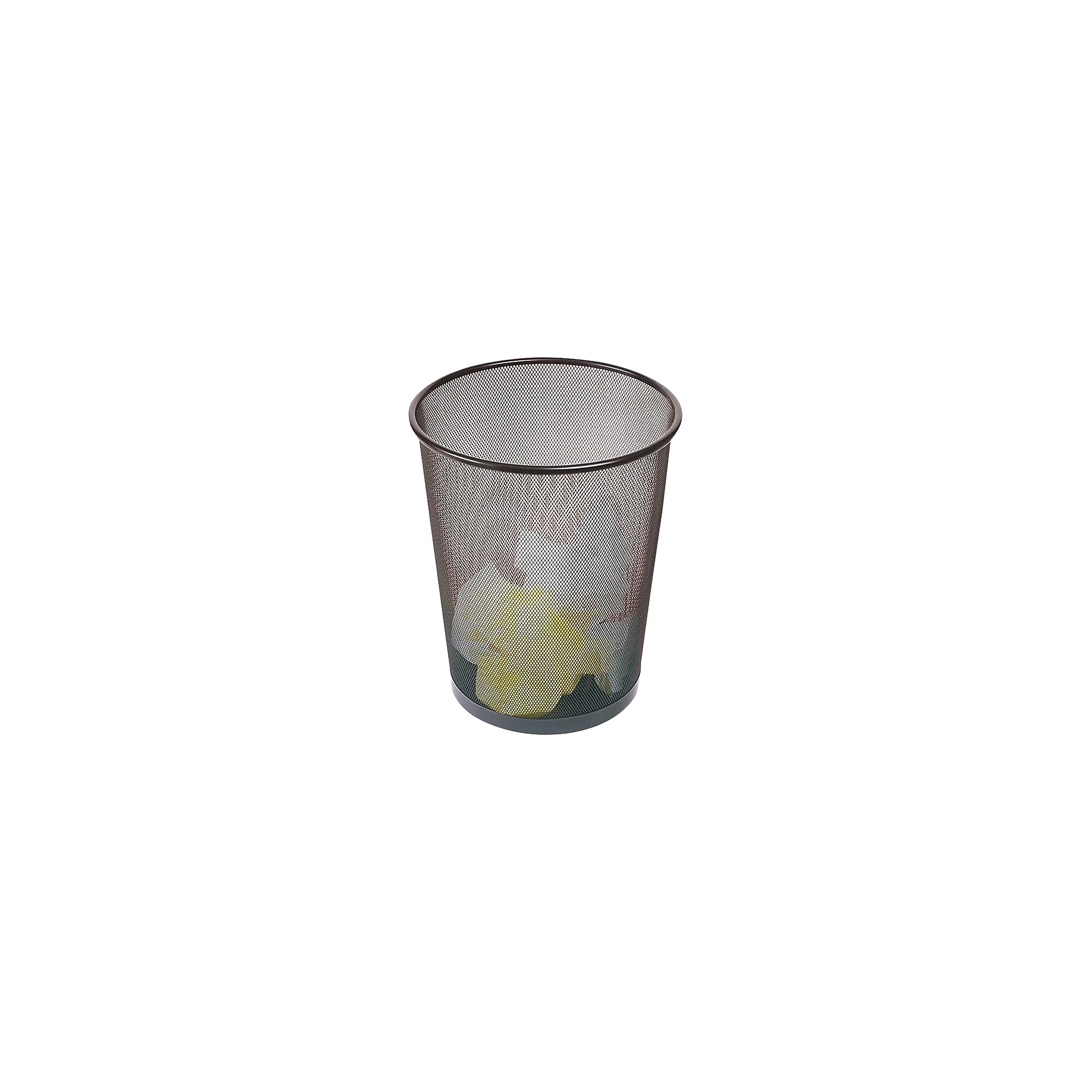 Staples Indoor Trash Can Without Lid, Black Steel Mesh, 4.5 Gal. (56903) Simolary simolary.com