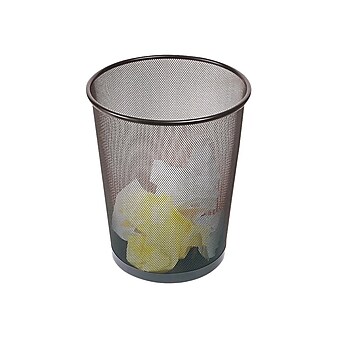 Staples Indoor Trash Can Without Lid, Black Steel Mesh, 5 Gal. (56903)