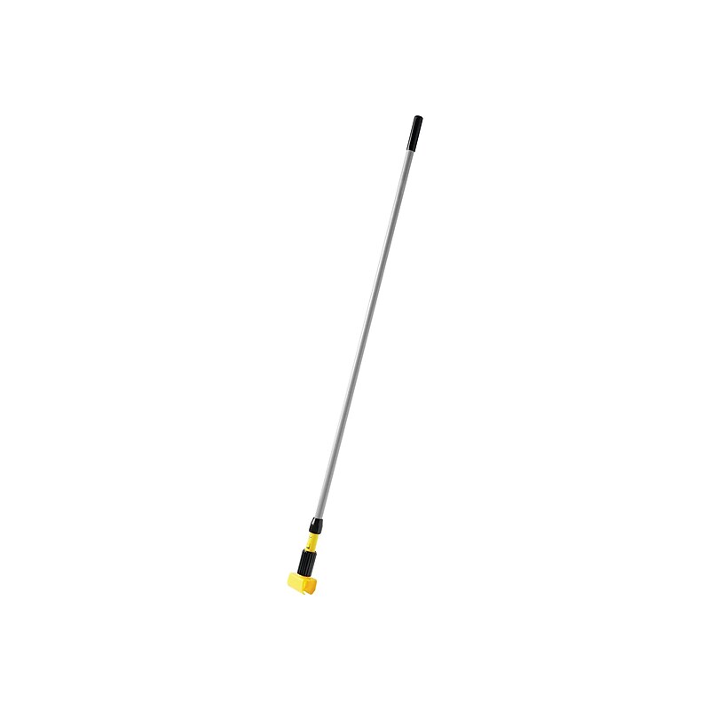 Rubbermaid GRIPPER 60" Vinyl Coated Aluminum Wet Mop Handle, Silver/Yellow (FGH236000000) image 1