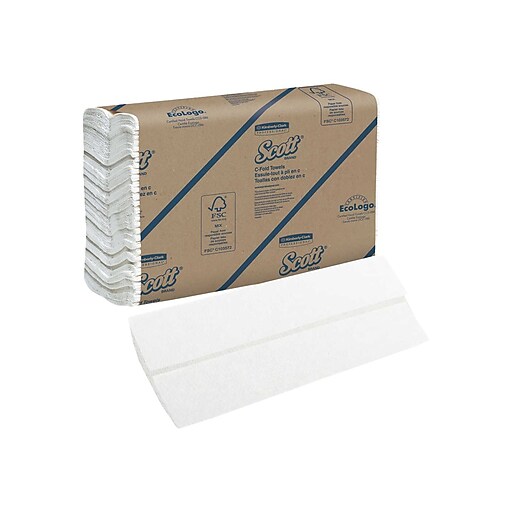 Scott Essential CFold Paper Towels, 1Ply, 200 Sheets/Pack, 12 Packs