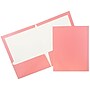 JAM Paper Laminated 2-Pocket Glossy Presentation Folders, Baby Pink, 25/Pack (31225348a)~#|#~sp4211702_sc7