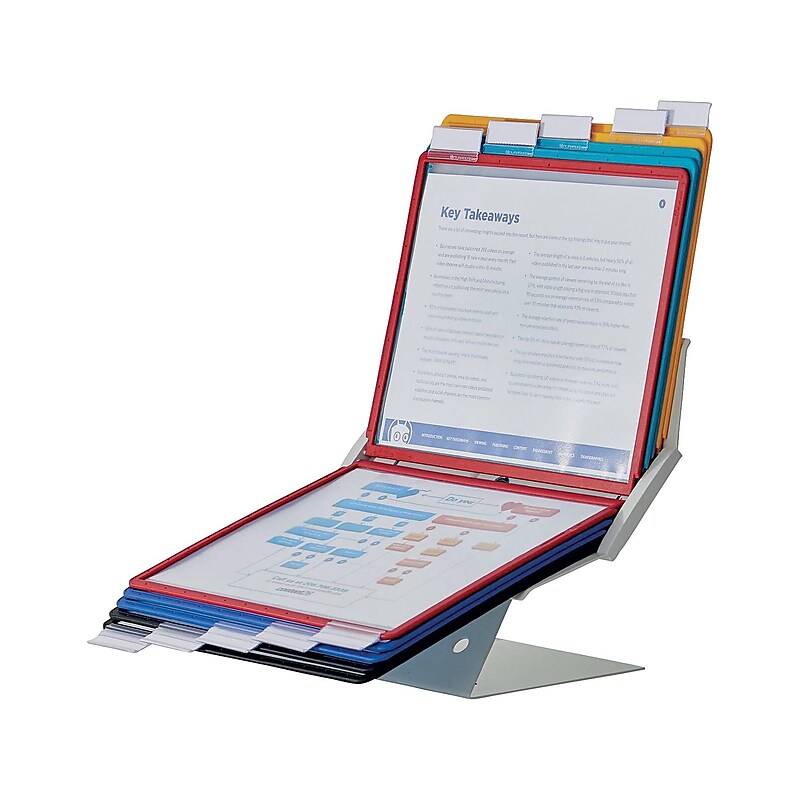 Durable Vario Pro Document Holder, 8.5" x 11", Horizontal, Desktop/Wall, Multicolor Plastic (551500) image 1