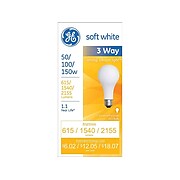 GE Lighting 3-Way 50/100/150 Watts Soft White Incandescent Bulb (97494)