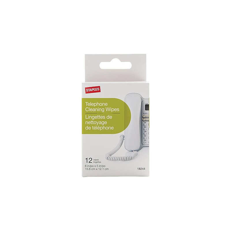 Staples Anti-Static Telephone Wipes, 12/Pack (18244) image 1