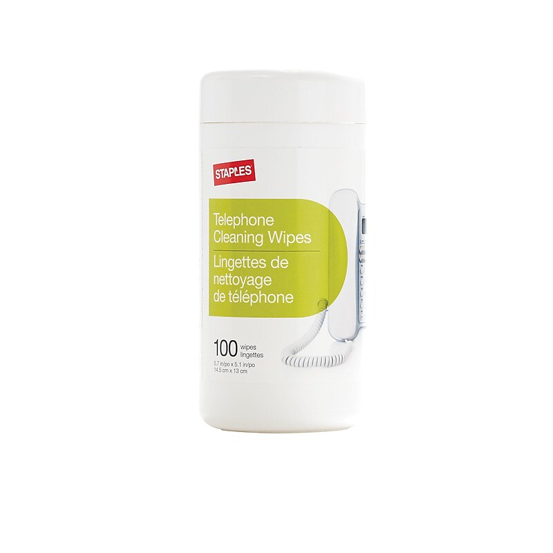 Staples Anti-Static Telephone Wipes, 100/Pack (18242) image 1