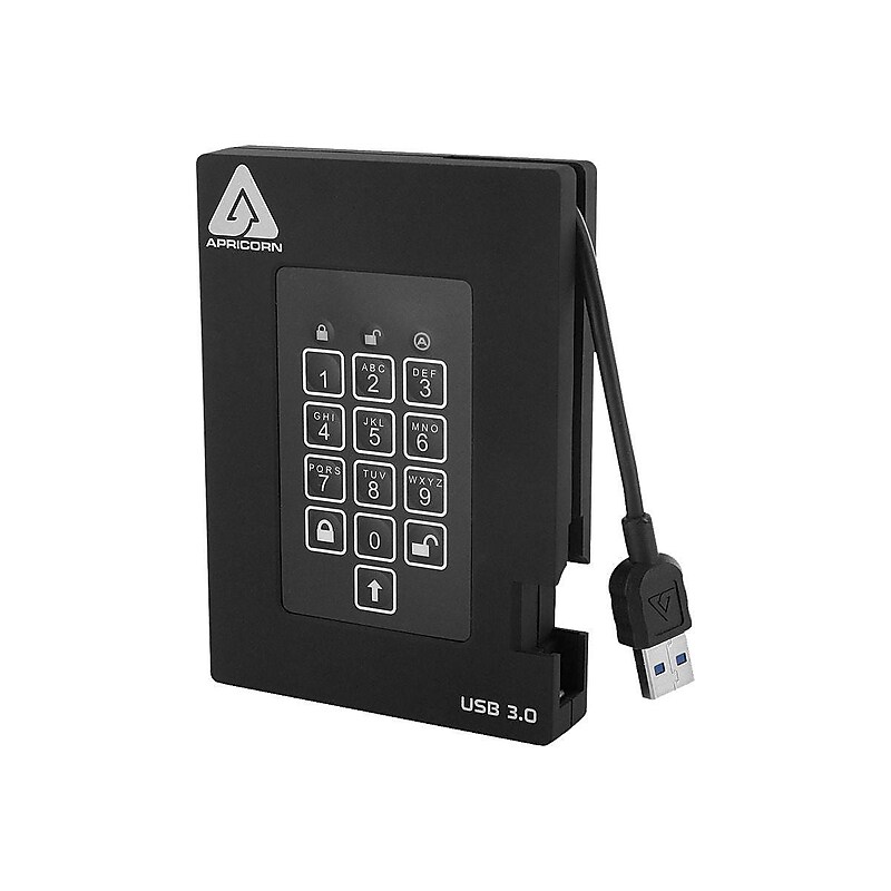Apricorn Aegis Fortress 2TB USB 3.0 External Hard Drive, Black (A25-3PL256-2000F) image 1