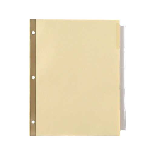 Staples Big Tab Insertable Paper Dividers, 5Tab, Clear (13486/11110