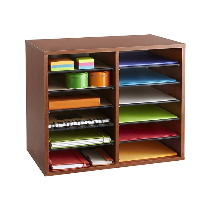 Safco Literature Wood File Organizer, Cherry (9420CY) | Staples