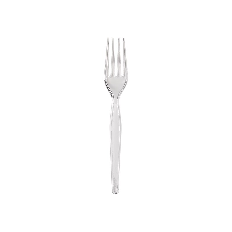 Dixie Polystyrene Forks, Heavy-Weight, Crystal, 1000/Carton (FH017) image 1