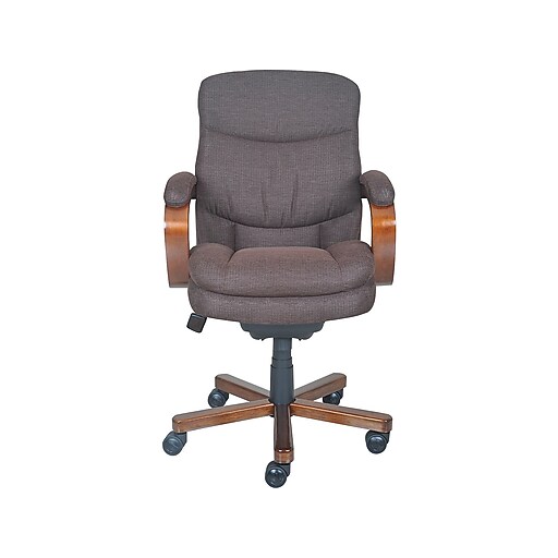 LaZBoy Faye Fabric Managers Office Chair, Fixed Arms, Chocolate
