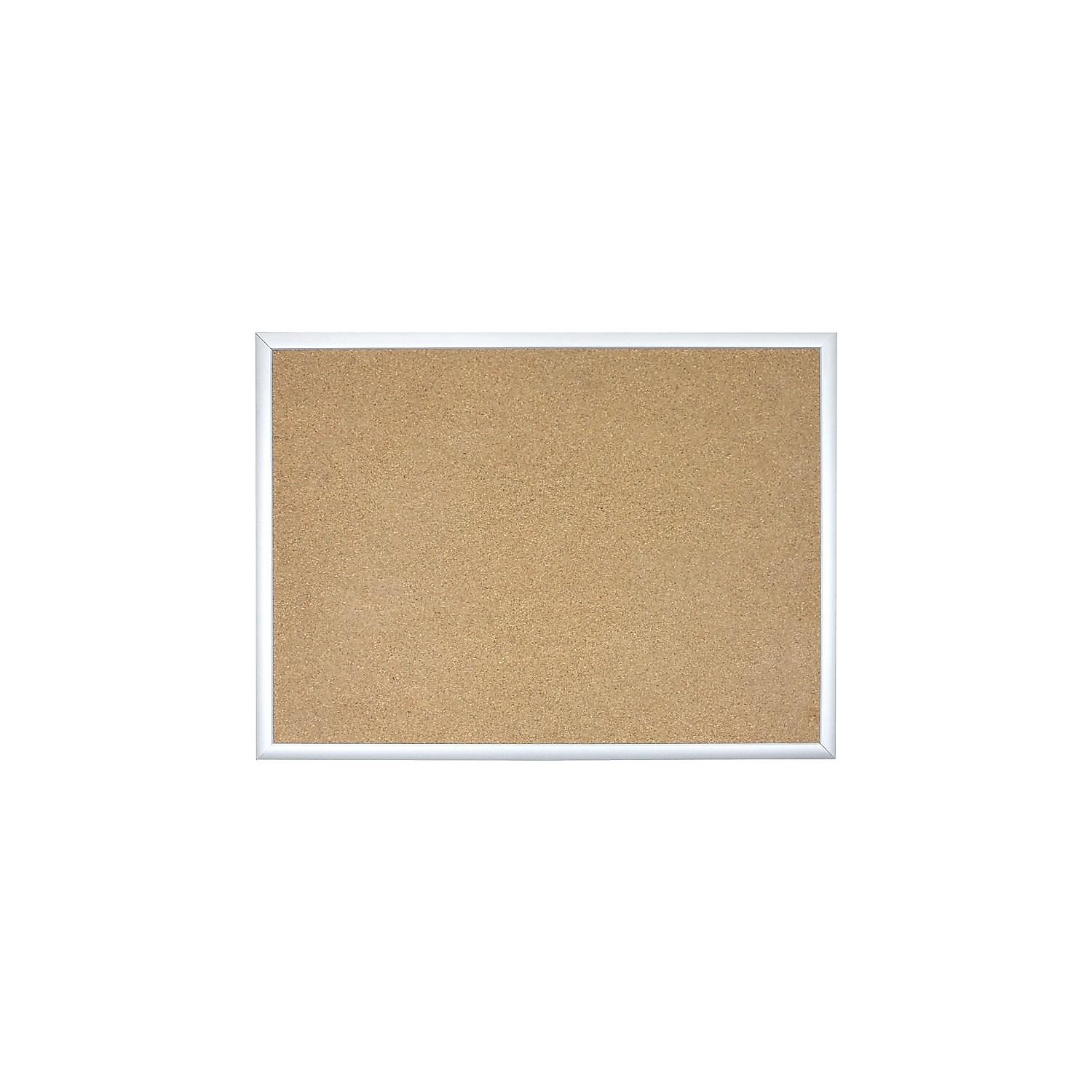 U Brands Cork Bulletin Board 47 x 35 Inches Silver Aluminum Frame